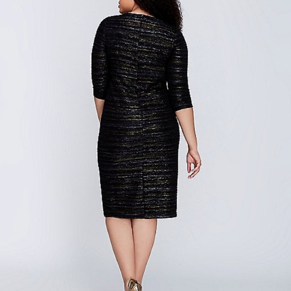 Lane Bryant Metallic Fitted Sheath Dress Crinkled - Picture 4 of 6